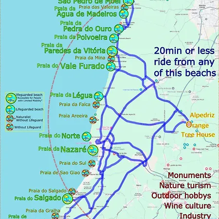 別荘 Orange Tree House, Silver Coast, Alcobaca, Nazare *